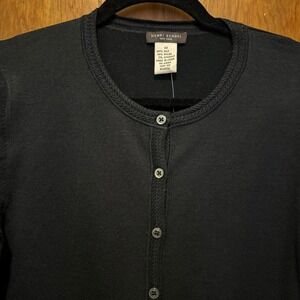 NWT Henri Bendel New York Silk‎ Blend Basic Cardigan Black M Deadstock
